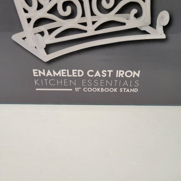 Belfer Enameled Cast Iron Cookbook Stand 11" Open Box White NWOT - Picture 2 of 9